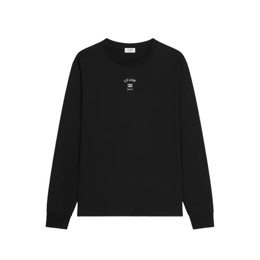 셀린느 롱 슬리브 티셔츠 코튼 저지 블랙 화이트 ⚡국내배송📦